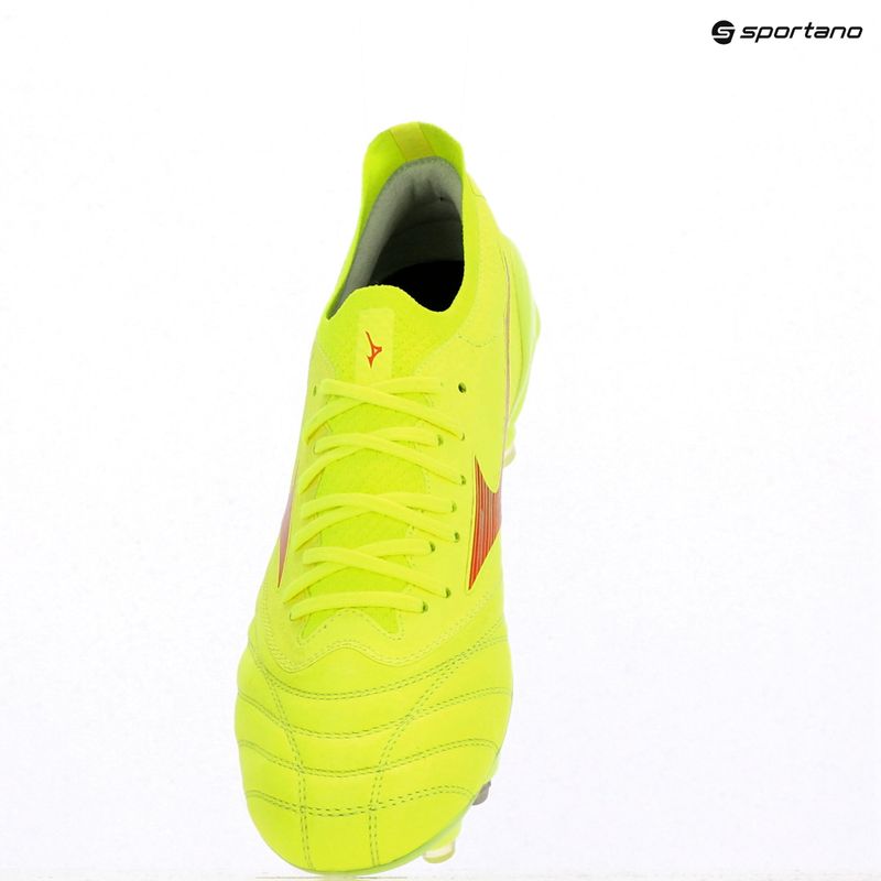 Кросівки футбольні чоловічі Mizuno Morelia Neo IV β Elite MIX safety yellow/fiery coral 2/safety yellow 9