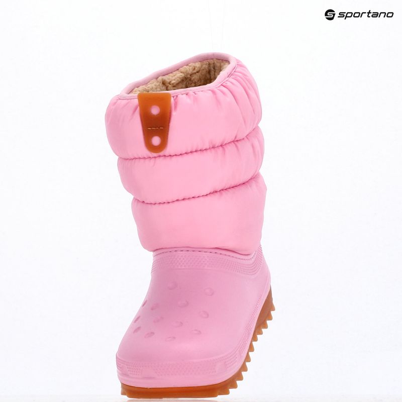 Черевикі зимові підліткові Crocs Classic Neo Puff pink tweed/gum 9