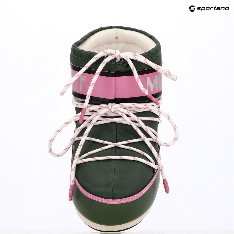 Черевики зимові жіночі Moon Boot Icon Low Space Racing forest green/silver/pink 10
