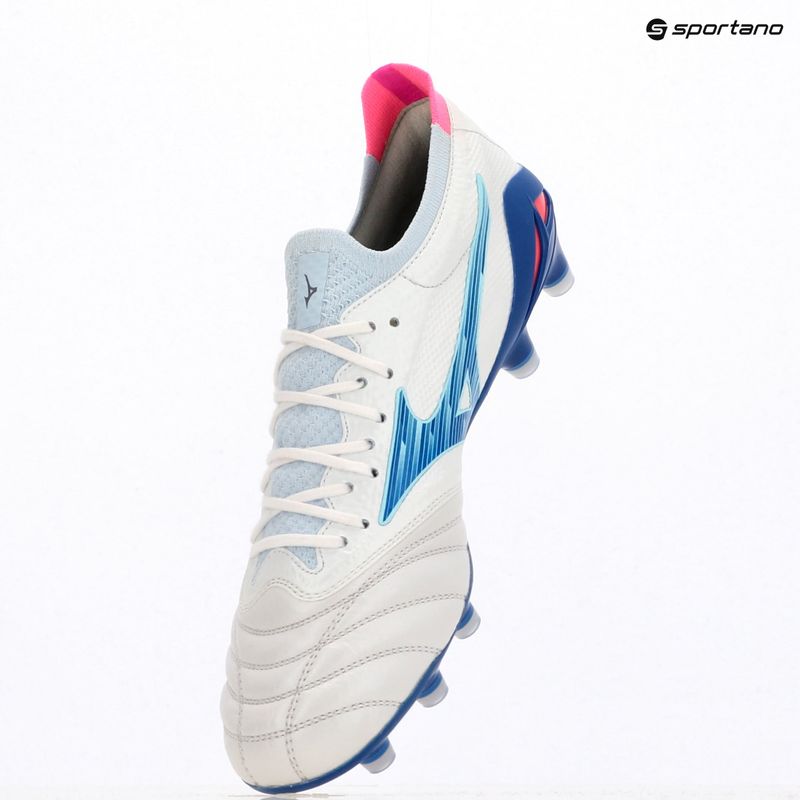 Чоловічі футбольні бутси Mizuno Morelia Neo IV Β Elite MD white/tanager turquoise/pink tetra 9