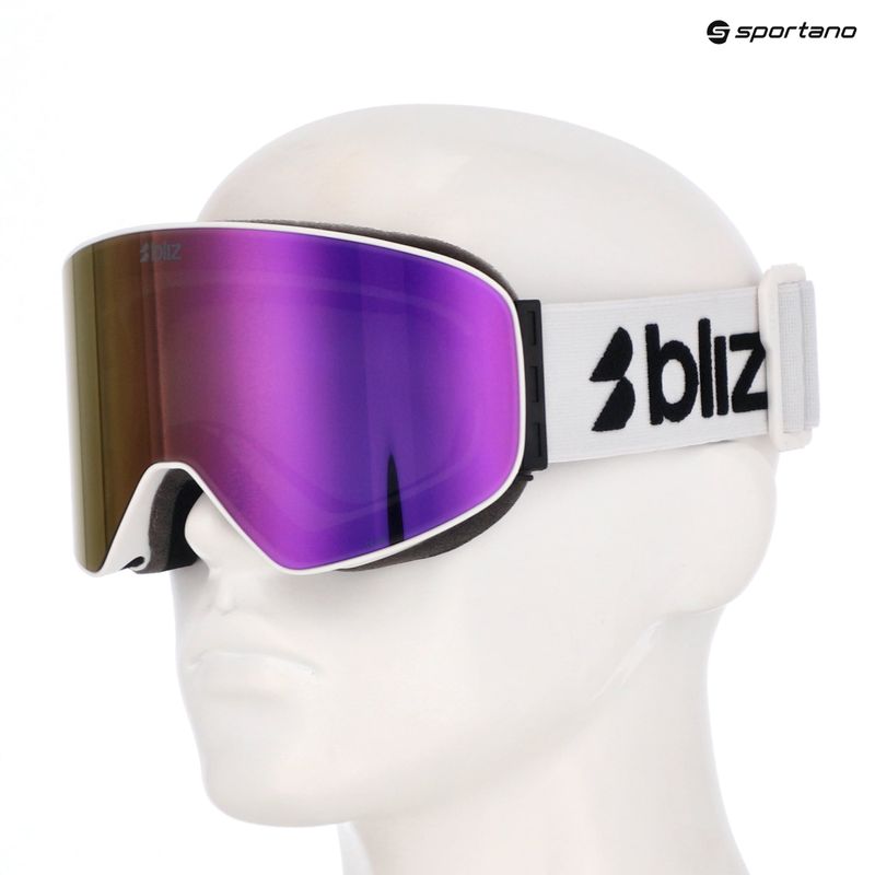 Окуляри гірськолижні Bliz Flow matte white/smoke/pink 7