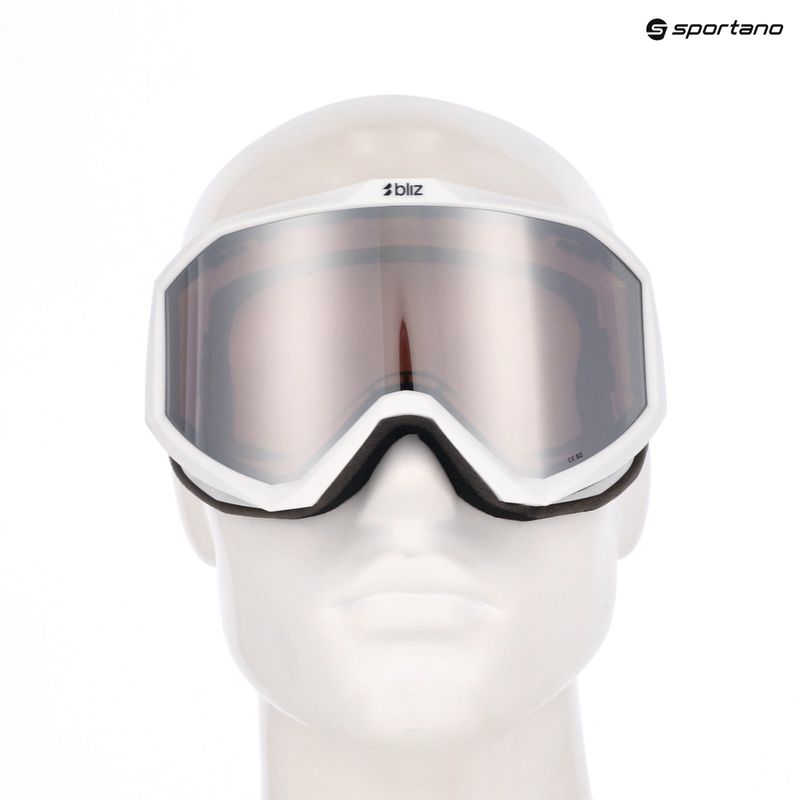 Окуляри гірськолижні Bliz Liner matte white/pink/silver mirror 7