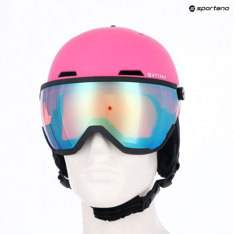 Шолом гірськолижний дитячий ATTABO Avens 2.0 Jr Visor рожевий 18