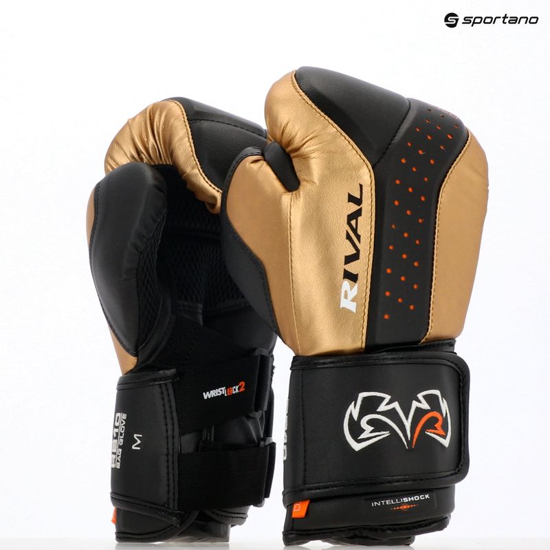 Рукавиці боксерські Rival RB10 Intelli-Shock Bag black/gold 3