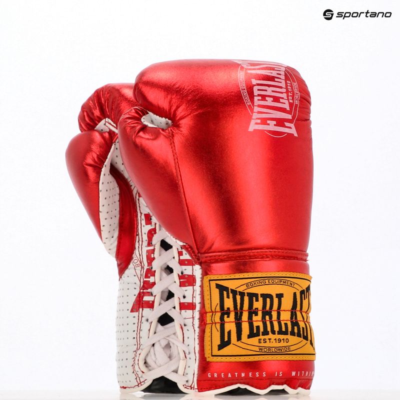 Шкіряні боксерські рукавички Everlast Fight червоні 3