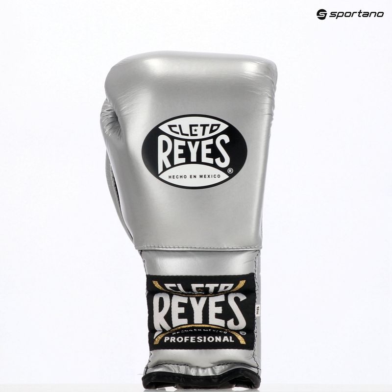 Боксерські рукавички Cleto Reyes Lace Up Sparring Sparring сріблясті 3