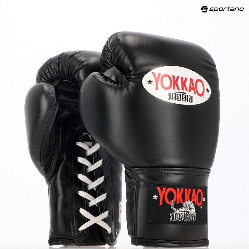 Рукавиці боксерські чоловічі YOKKAO Matrix Lace Up black 5