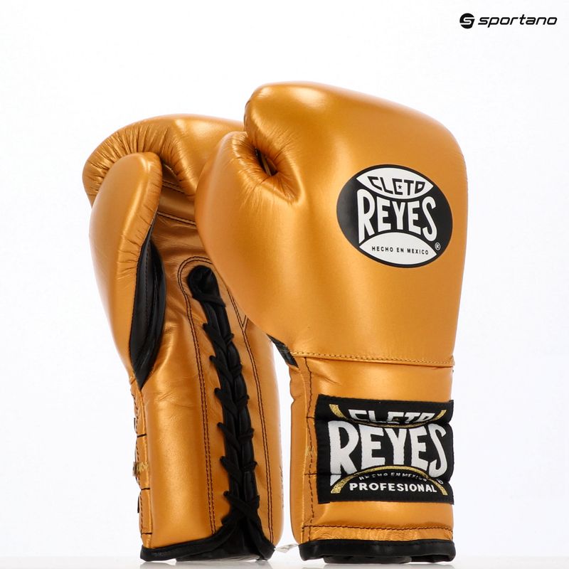 Боксерські рукавички Cleto Reyes Lace Up Sparring Sparring золоті 3