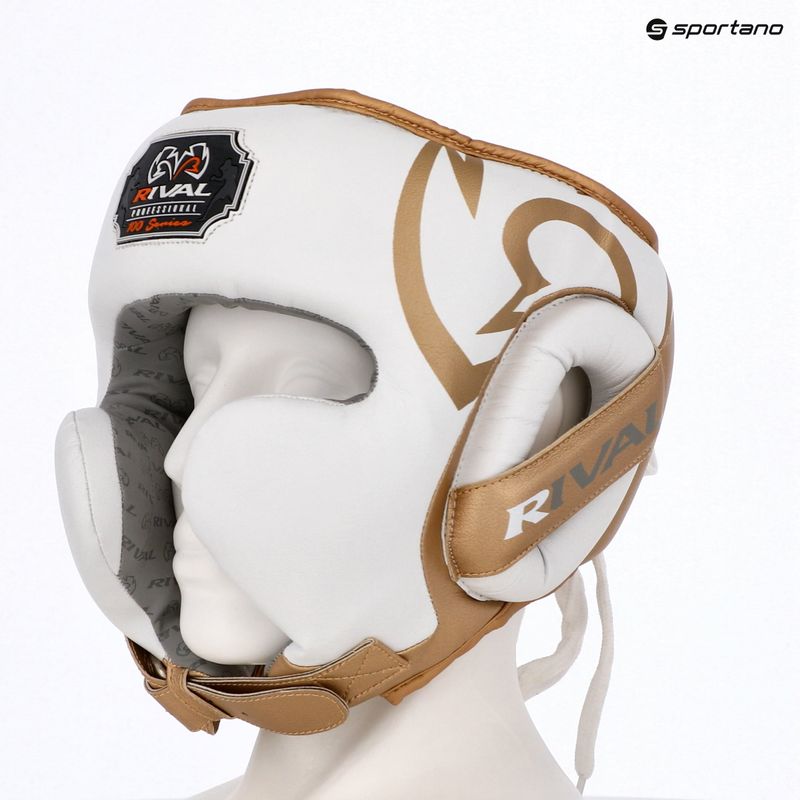Шолом боксерський Rival RHG100 Professional Headgear white/gold 6