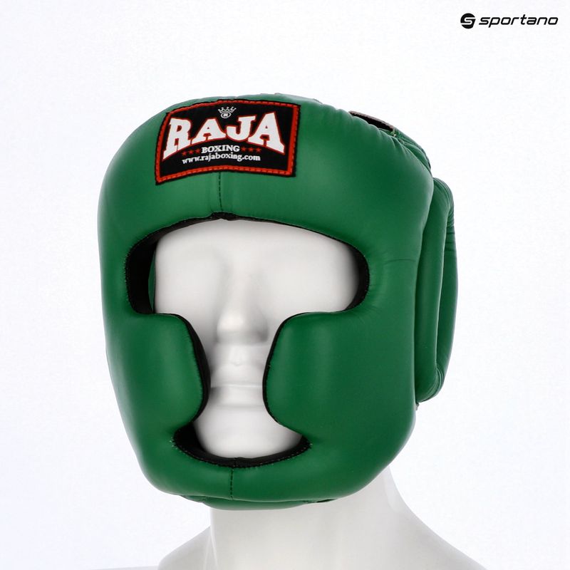 Шолом боксерський RAJA BOXING Genuine Leather green 5