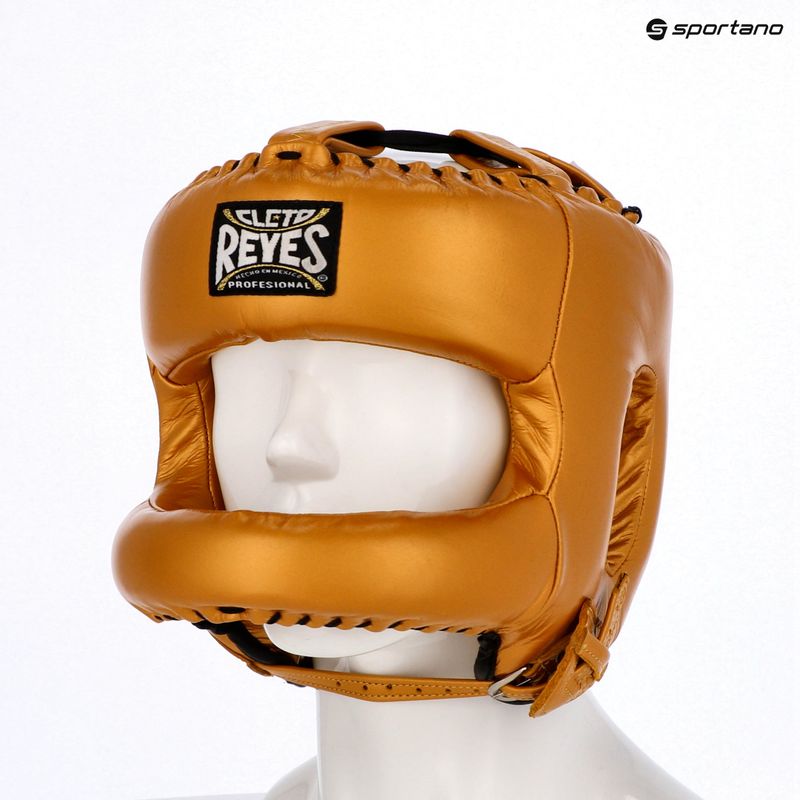 Боксерський шолом Cleto Reyes з круглою планкою для обличчя золото 3