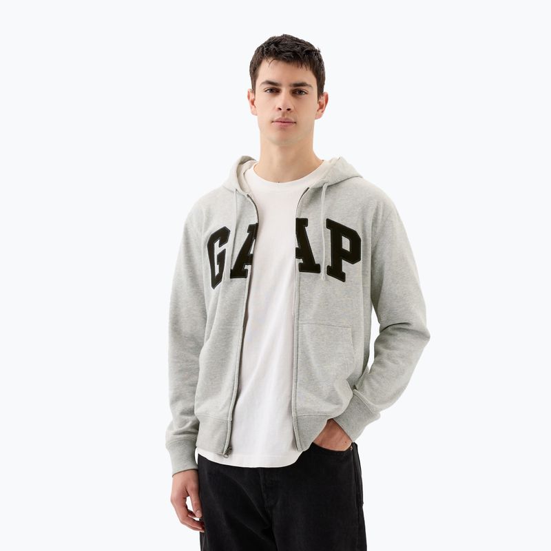 Кофта чоловіча GAP Heritage French Terry Fullzip Logo light heather grey