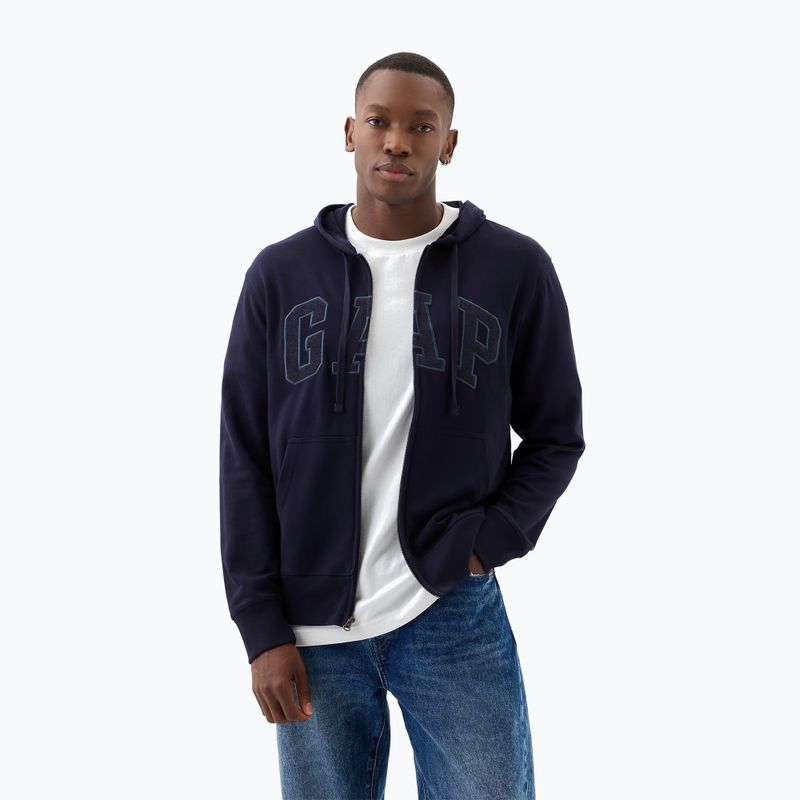 Кофта чоловіча GAP Heritage French Terry Fullzip Logo blue navy