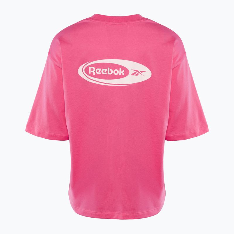 Жіноча тренувальна футболка Reebok Idea Brand Proud Tee темно-рожева 2