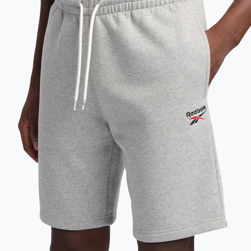 Шорти для тренувань чоловічі Reebok Identity Small Logo Fleece medium grey heather/vector red 4