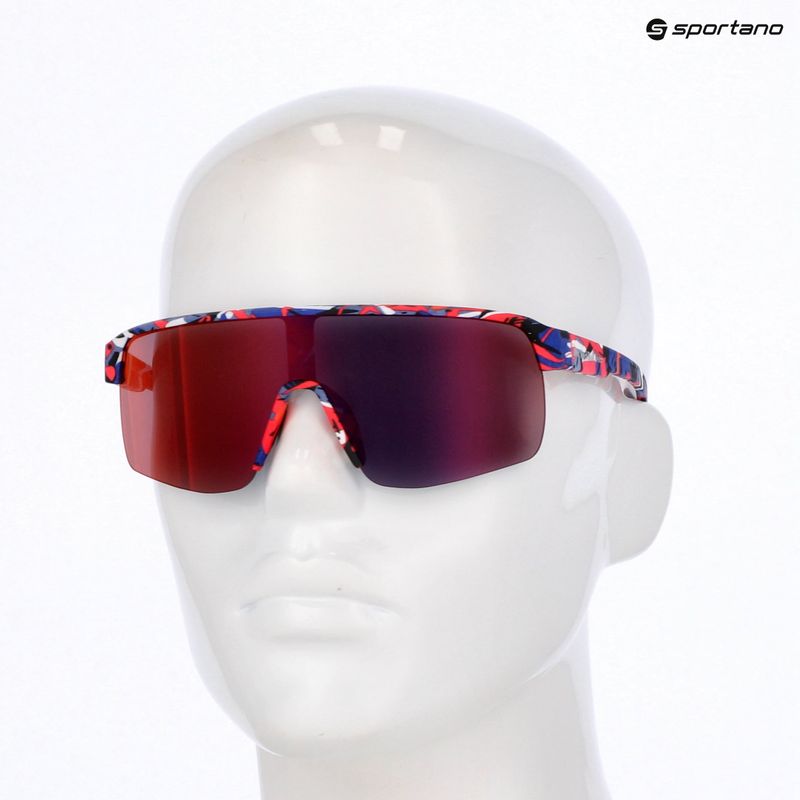 Окуляри сонцезахисні Red Bull SPECT Dakota matt blue-burgundy pattern/smoke red-purple mirror 7