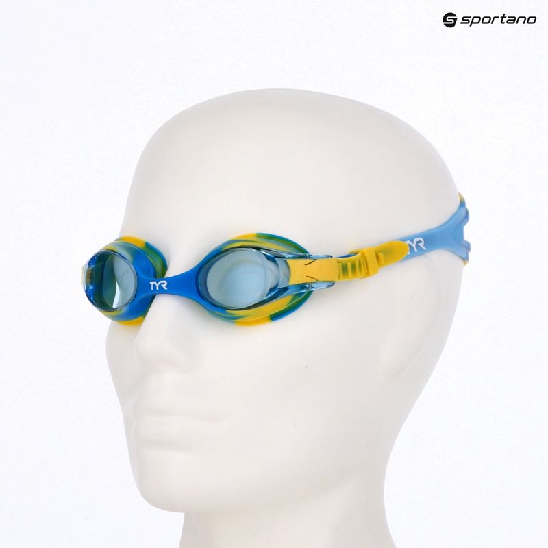 Окуляри для плавання дитячі TYR Swimple Tie Dye Non-Mirrored blue/green/yellow 3