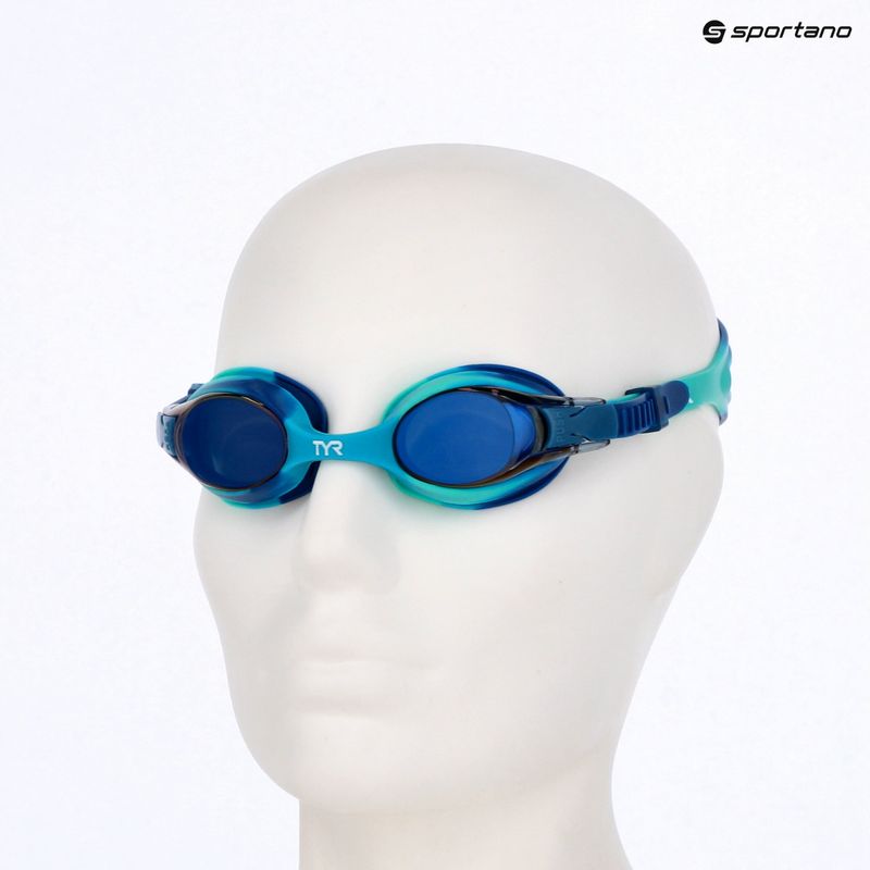 Окуляри для плавання дитячі TYR Swimple Tie Dye Mirrored blue/mint 3