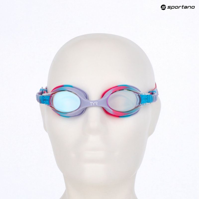 Окуляри для плавання дитячі TYR Swimple Tie Dye Mirrored pink/blue 3