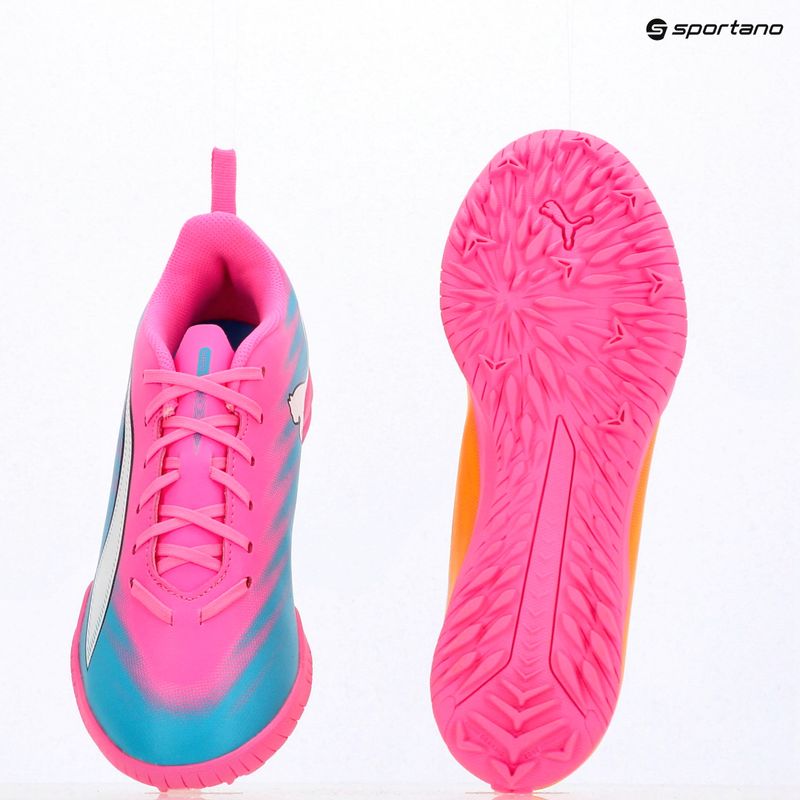 Кросівки футбольні дитячі PUMA Ultra 6 Play TT Jr poison pink/puma wht/sun stream/bright aqua/puma blk 16