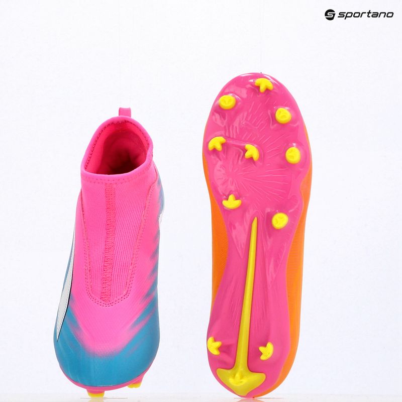 Кросівки футбольні дитячі PUMA Ultra 6 Match+ LL FG/AG Jr poison pink/puma wht/sun stream/bright aqua/puma blk 16
