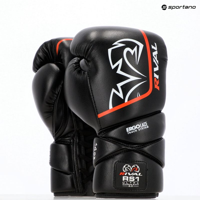 Рукавиці боксерські Rival RS1 Ultra Sparring 2.0 black 14
