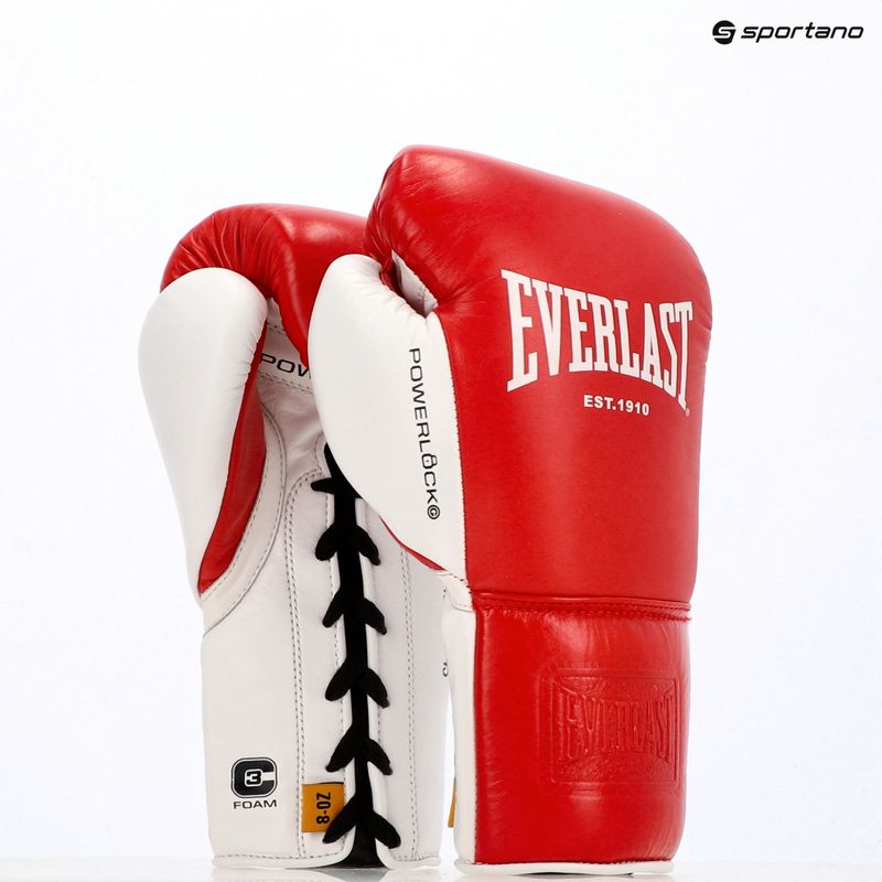 Рукавиці боксерські Everlast Powerlock OG Pro Fight red/white 14