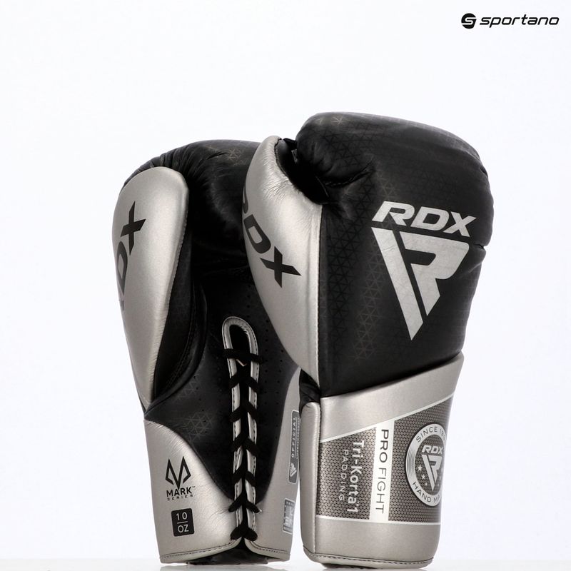 Боксерські рукавички RDX K1 Mark Pro Fight сріблясті 13