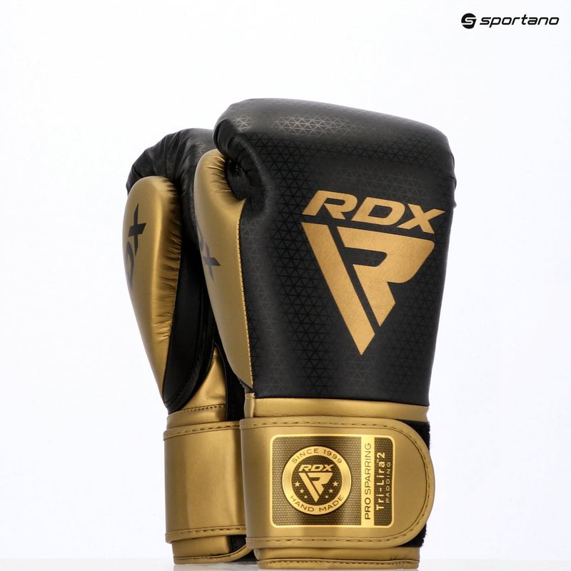Боксерські рукавички RDX L2 Mark Pro Sparring Hook & Loop золотисті 12