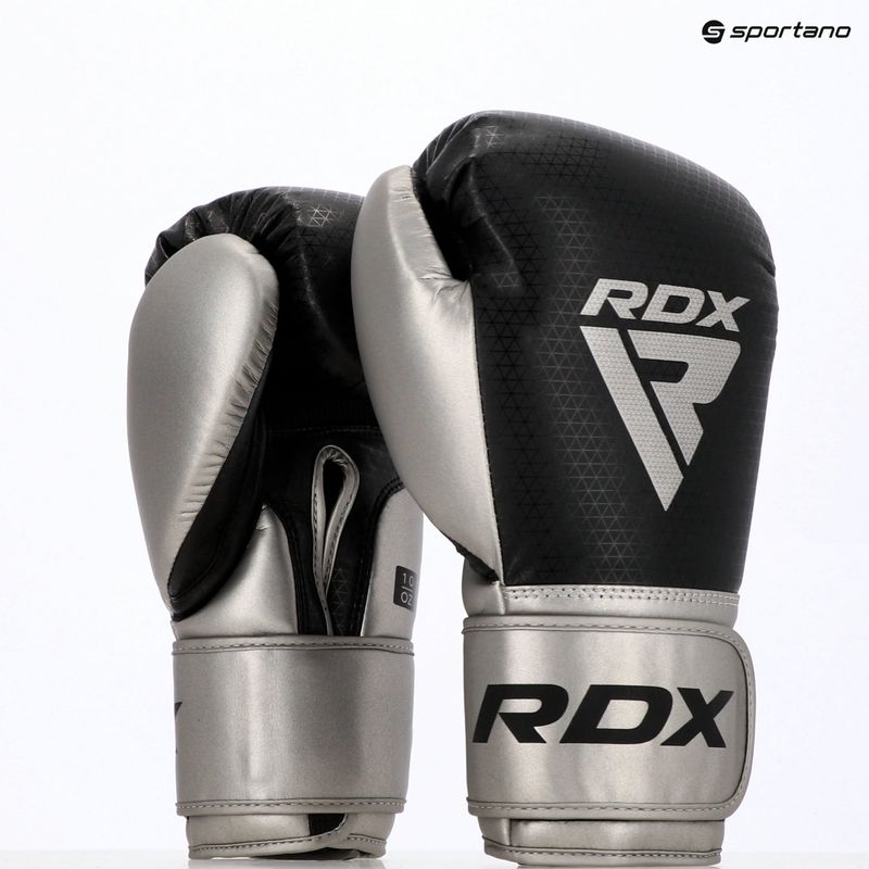 Боксерські рукавички RDX L2 Mark Pro Sparring Hook & Loop сріблясті 11