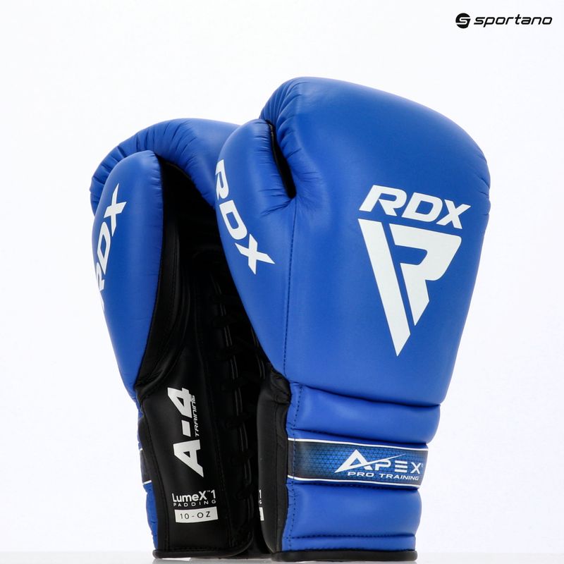 Боксерські рукавички RDX Apex Lace Up Training Sparring Training сині 13