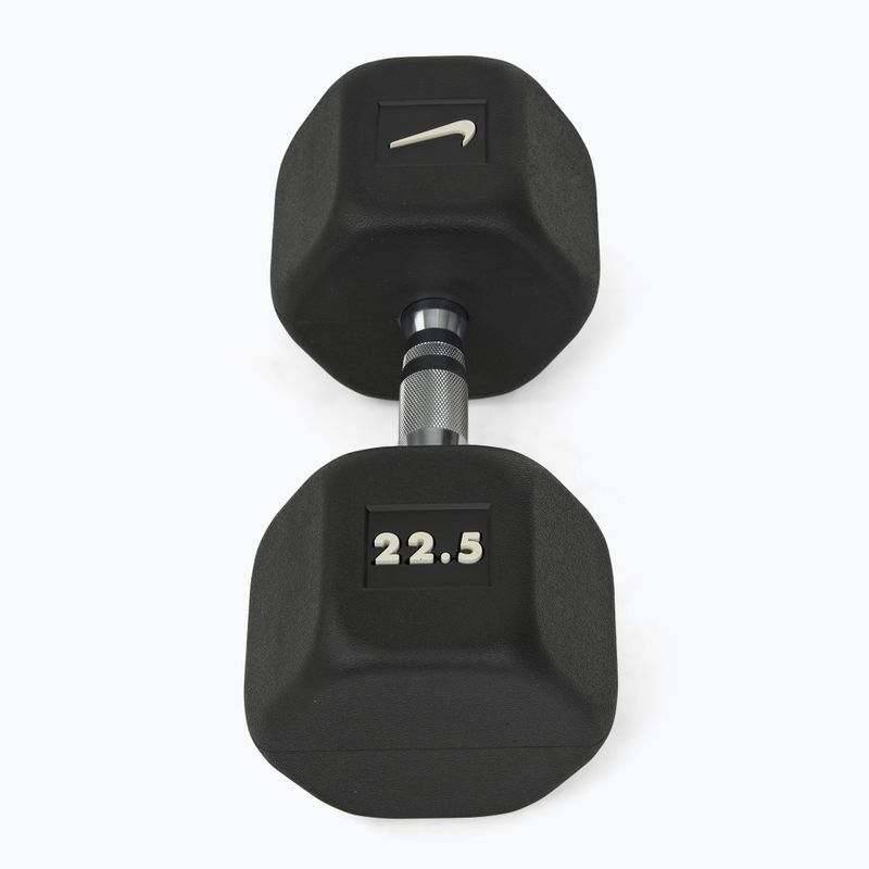 Гантель гумований Nike Strength Hex Dumbbell 22,5 kg black/white 2