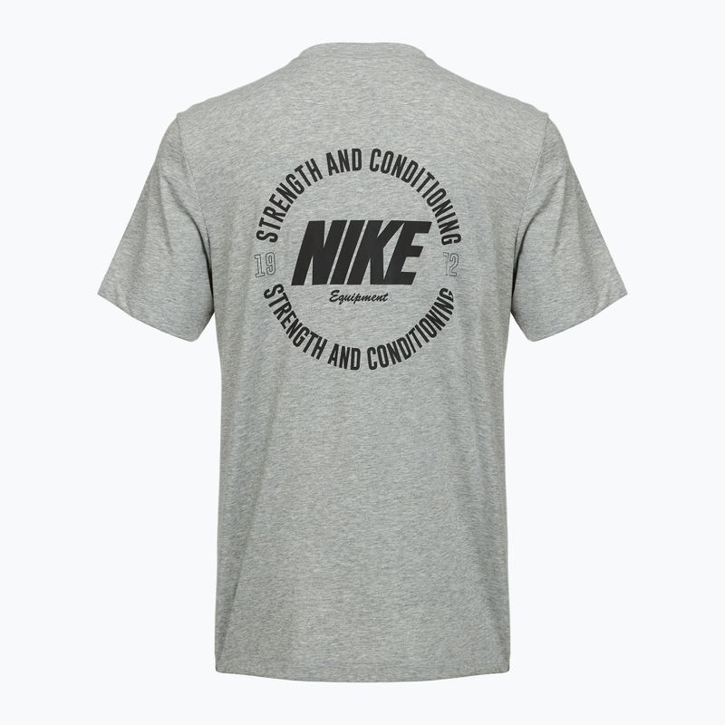 Футболка для тренувань чоловіча Nike Strength S&C Dri-Fit heather grey/black 2