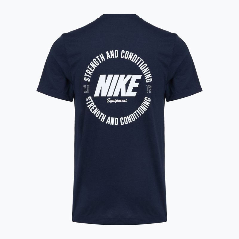 Футболка для тренувань чоловіча Nike Strength S&C Dri-Fit navy/white 2