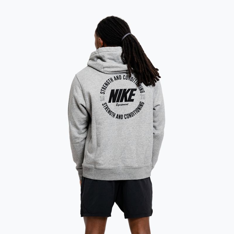 Кофта чоловіча Nike Strength S&C Hoodie heather grey/black 3