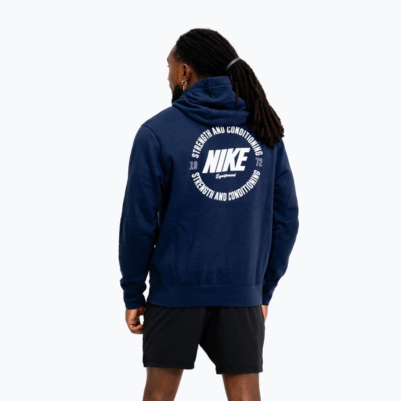 Кофта чоловіча Nike Strength S&C Hoodie navy/white 3