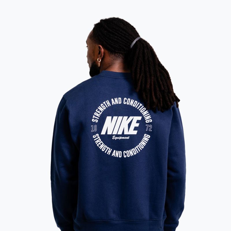 Кофта чоловіча Nike Strength S&C Crewneck navy/white 2
