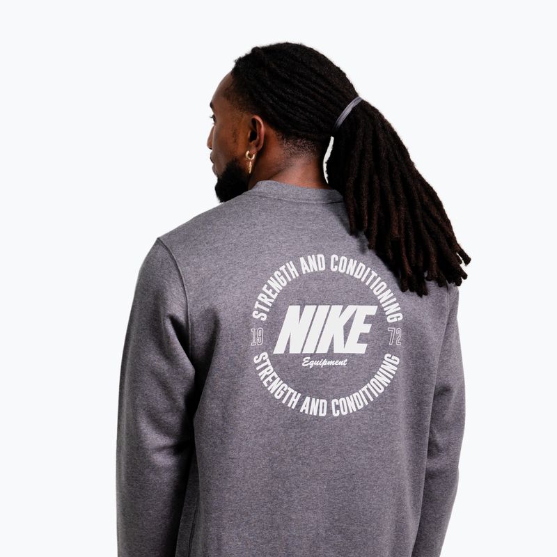 Кофта чоловіча Nike Strength S&C Crewneck charcoal/white 3