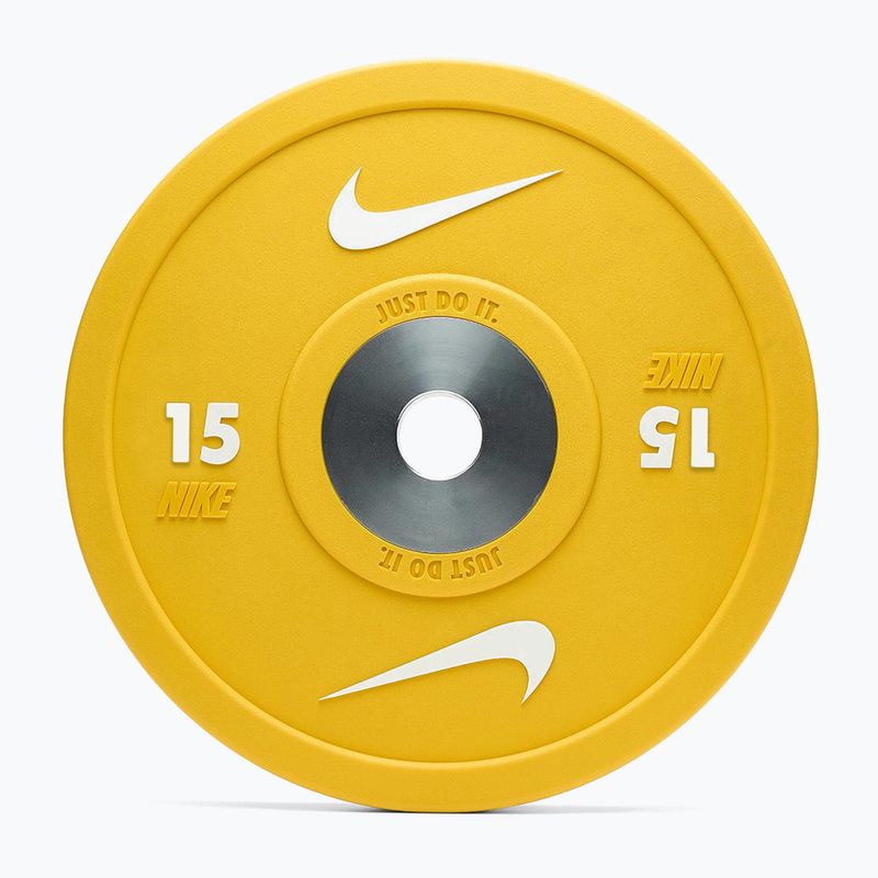 Диск Nike Strength Pro Urethane Bumper Plates 15 кг yellow/white
