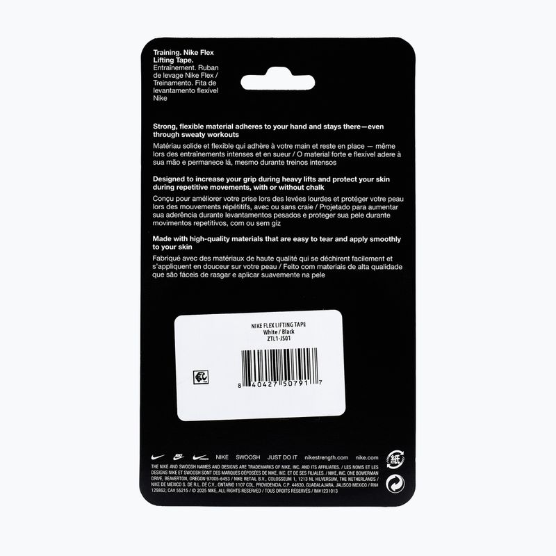 Еластичний когезійний бандаж Nike Strenght Flex Lifting Tape white/black 6