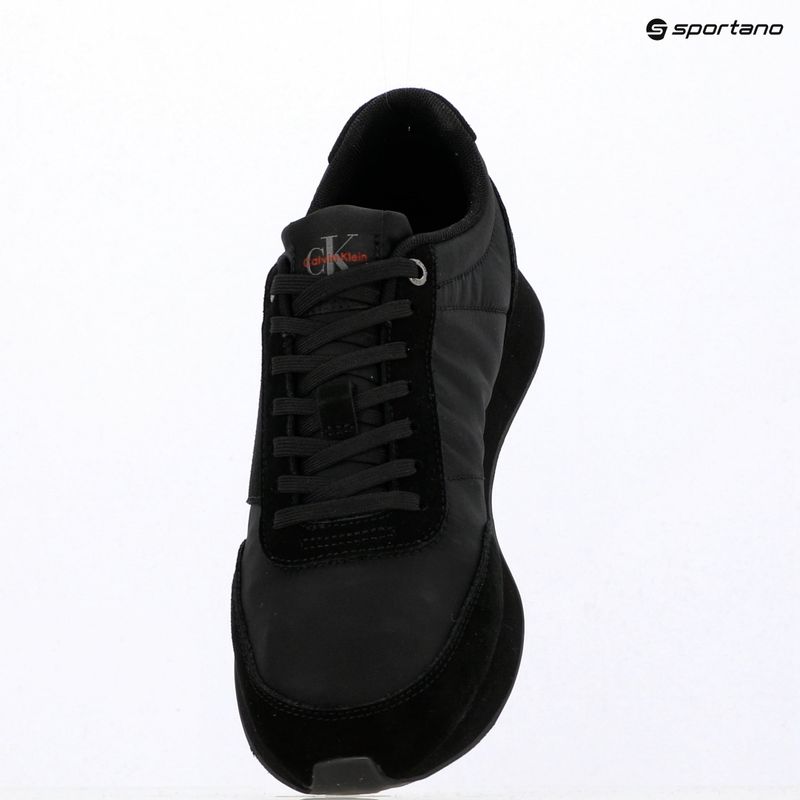 Взуття чоловіче Calvin Klein HM0HM02212 Retro Runner Bans Leather Suede triple black/adrenaline rush 9