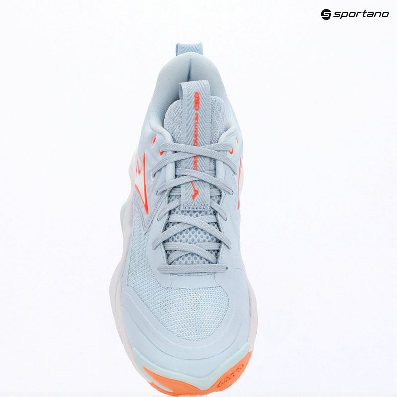 Кросівки волейбольні жіночі Mizuno Wave Momentum Elite blue finch/white/lava orange 9