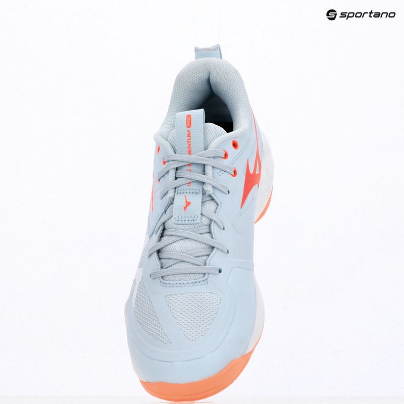 Кросівки волейбольні жіночі Mizuno Wave Momentum Pro blue finch/lava orange/flamingo coral 9