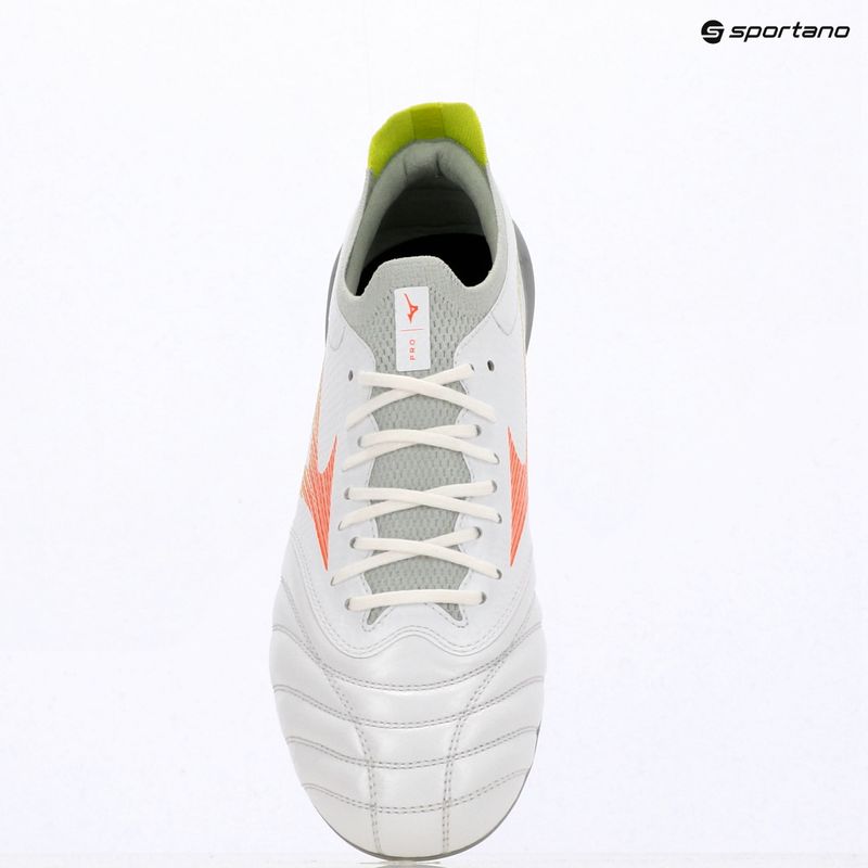 Кросівки футбольні Mizuno Morelia Neo V β Pro FG white/lava orange/evening primrose 4