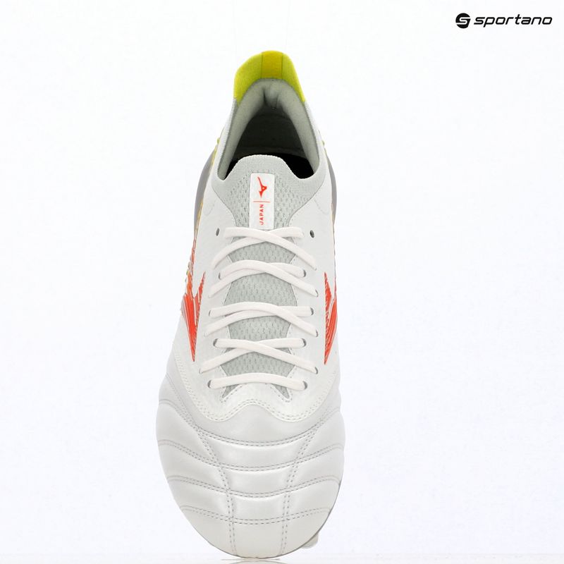Кросівки футбольні Mizuno Morelia Neo V β Japan FG white/lava orange/evening primrose 4
