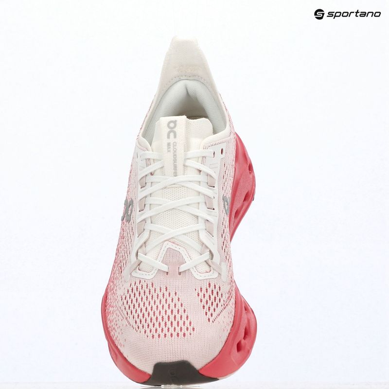 Кросівки для бігу жіночі On Cloudsurfer Max white/camellia 16