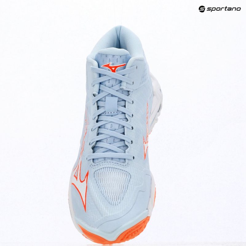 Кросівки волейбольні жіночі Mizuno Wave Lightning Elite Mid blue finch/whitelava orange 15