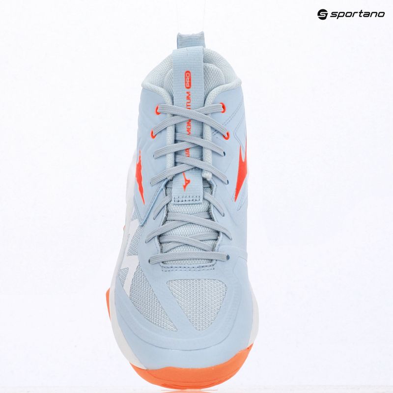 Кросівки волейбольні жіночі Mizuno Wave Momentum Pro Mid blue finch/lava orange/flamingo coral 15