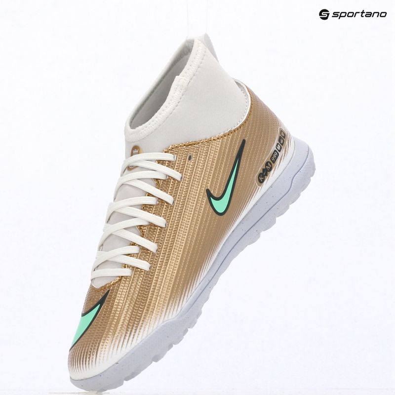 Футбольне взуття дитяче Nike Jr. Mercurial Superfly 11 Club "Kylian Mbappé" metallic gold/green glow 15