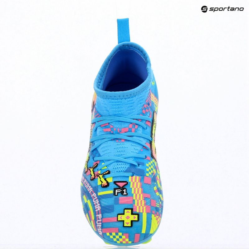 Футбольне взуття дитяче PUMA Future 9 Match Advanced Level FG/AG Jr puma white/blue glimmer/pink glimmer/yellow alert 16